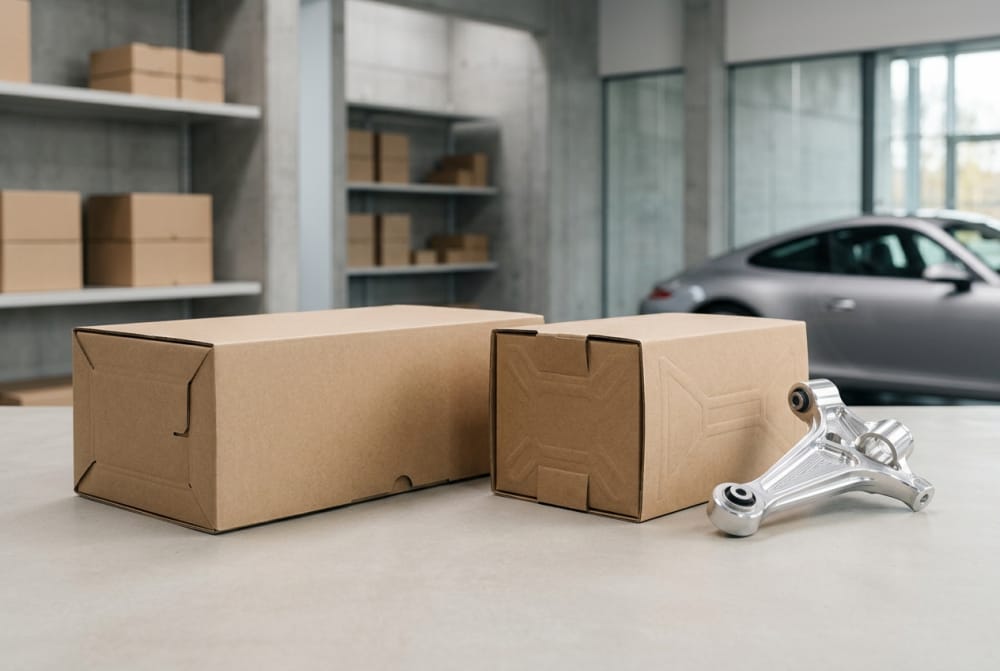 Verpackungsstrukturen, mit denen Autoteile geordnet, geschuetzt und leicht identifizierbar ankommen